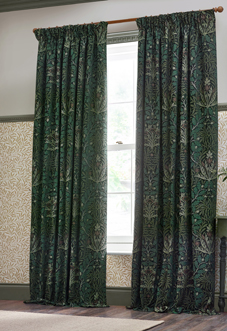 Acorn Multi Pencil Pleat, Thyme/Forest - Ready Made Curtains